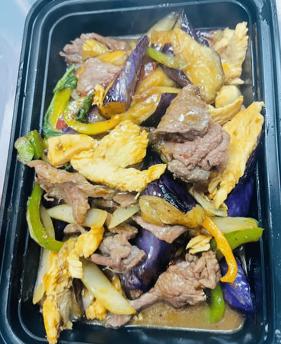 Asian Eggplant StirFry-Rice.