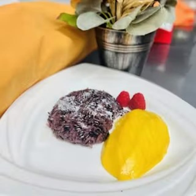 Purple Mango Coconut Sticky Rice.