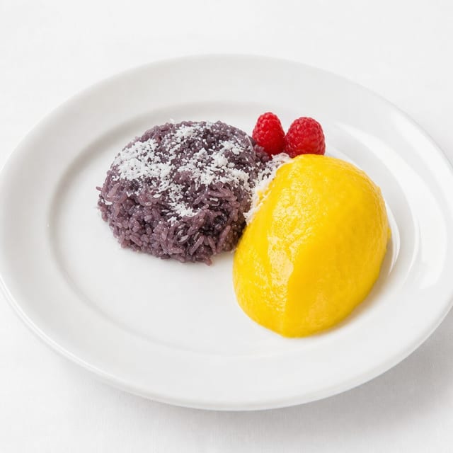 Purple Mango Coconut Sticky Rice.